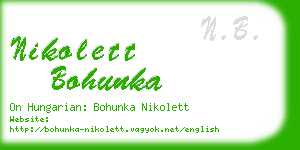 nikolett bohunka business card